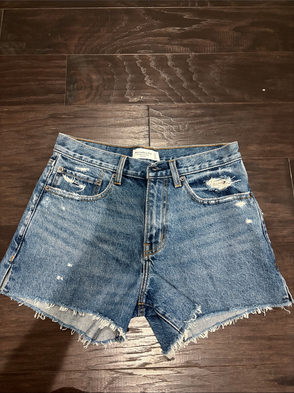 Abercrombie & Fitch Distressed Light Blue Denim Cutoff Shorts